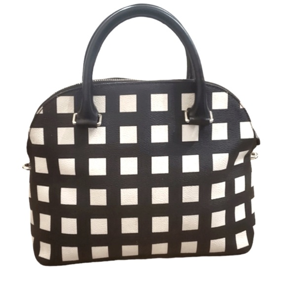 Kate Spade Carli Grove Street Pop Art satchel Bag checkered Black &  White - Picture 2 of 7